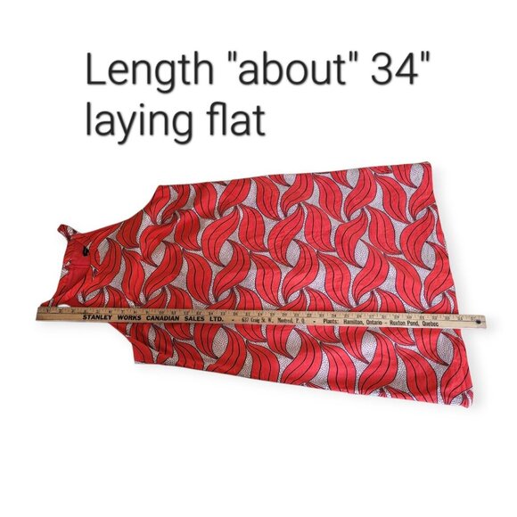 Ann Taylor sleeveless red cream retro wave halterneck mod dress size 2 EUC - Picture 11 of 14